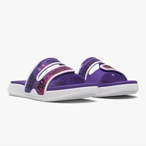 Under Armour - Womens Ansa Studio Slides, Purple & Halo Gray Sz 11 NWT